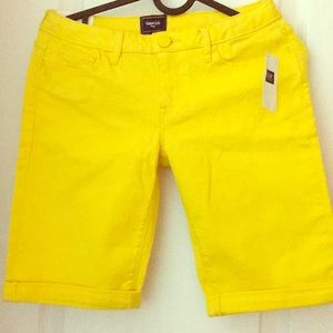 Yellow jean shorts from Gap fun for the summer.